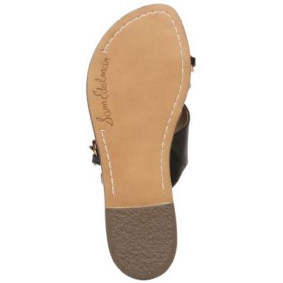 SAM EDELMAN Womens Black Strap Chain Gabrie  Leather Slide Sandals 6.5 M - Picture 4 of 5